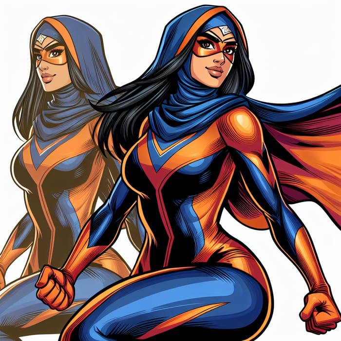 Empowering Superheroine in Bold Comic Book Style