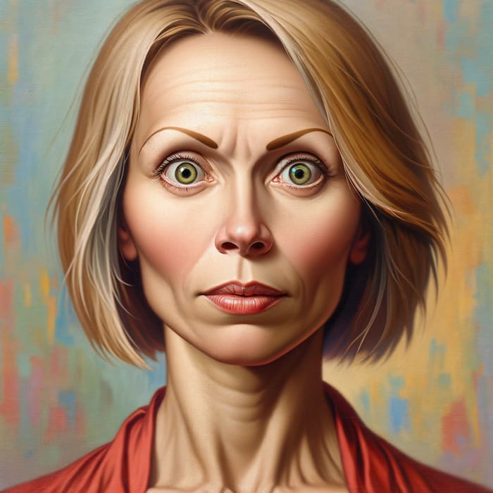 Surprised Woman Without Eyebrows | Portrait Photography