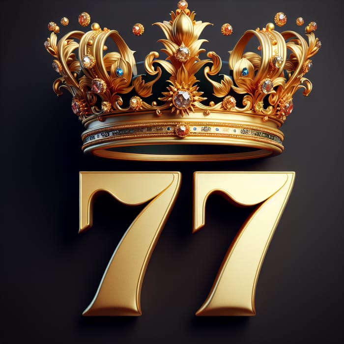 Regal 77 & 78 Numbers Crown in Golden Jewels