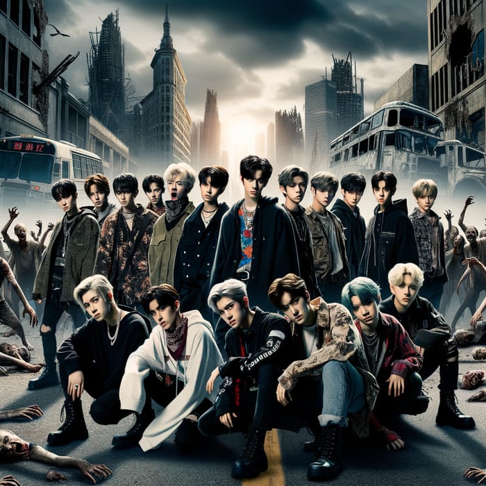 Ateez K-Pop Band Amid Zombie Apocalypse Chaos