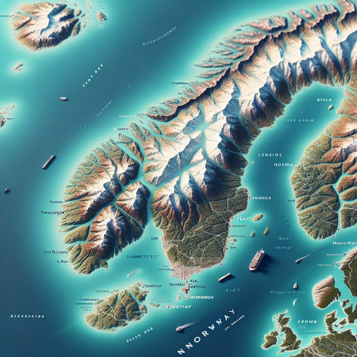 Satellite View of Tromsø, Uløya, Hammerfest | Norway Map