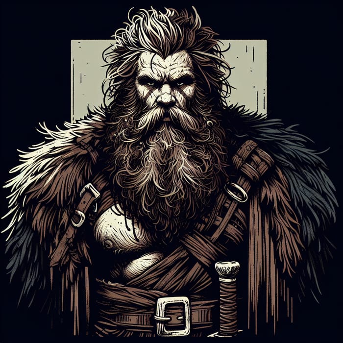 Burly Barbarian in Grimdark Style: Intimidating & Powerful