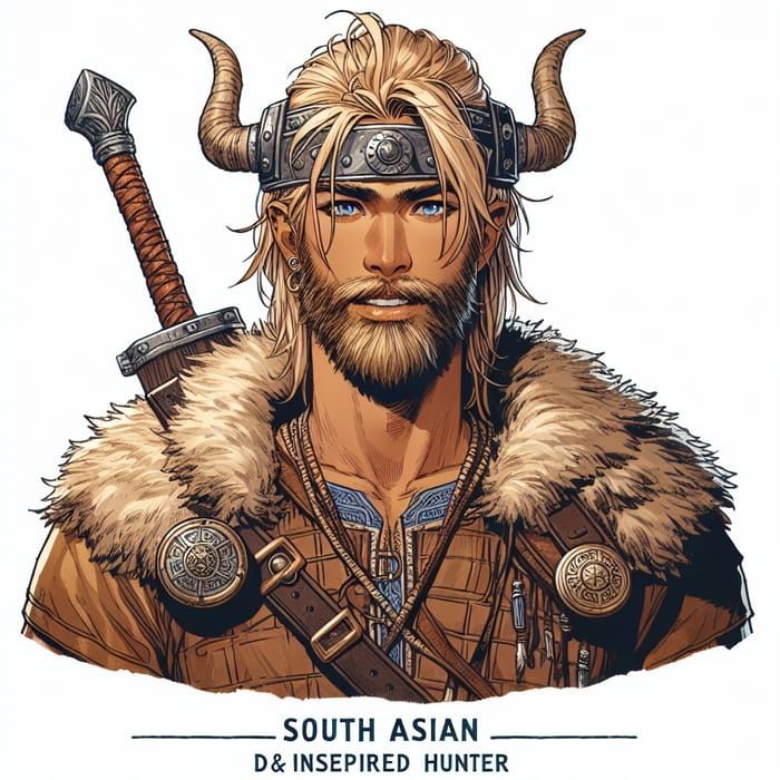 Blond Viking D&D Hunter Headshot Illustration