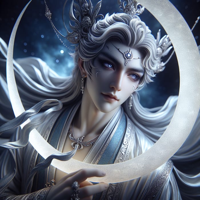 Handsome God of the Moon: Tranquil Deity of Night Sky
