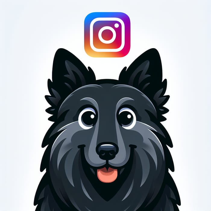 Dark Grey Swedish Shepherd Cartoon for Instagram Logo