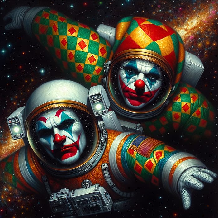 Dark Fantasy Clown Astronaut Portrait in HD