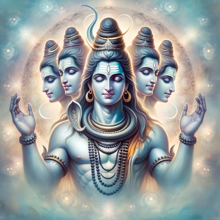 Lord Shiva with Five Faces - Divine Calmness and Wisdom