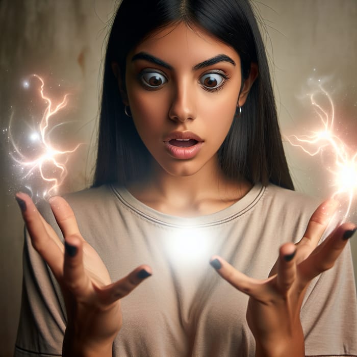 Young Woman Amazed with Magical Empowerment | Capturing Emotions
