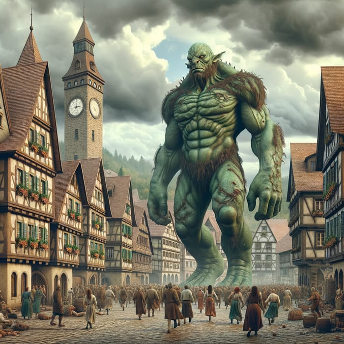 Giant Mythical Creature Rampages Through Quaint Village