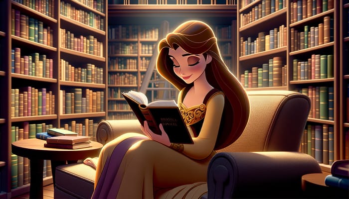 Intelligent Belle in Library Scene