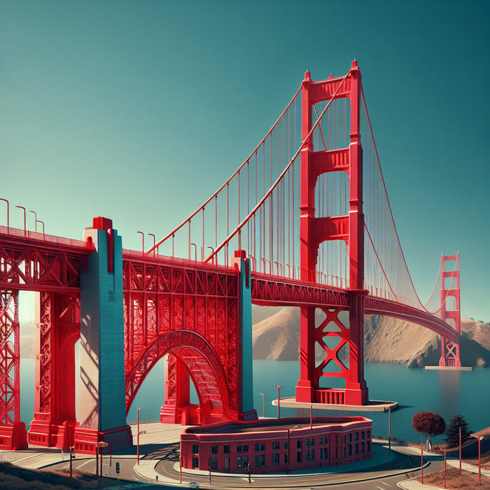 Iconic Red Bridge in San Francisco