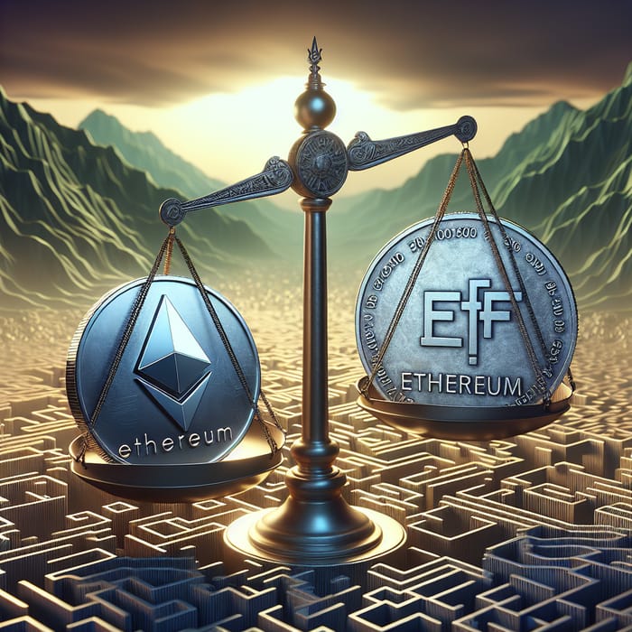 Ethereum Cryptocurrency vs. ETF Scale: Symbolic Representation
