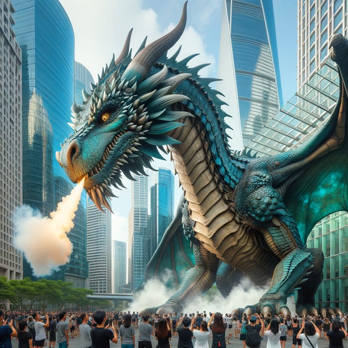 Real-Life Dragon Encounter: Witness a Majestic Urban Fantasy
