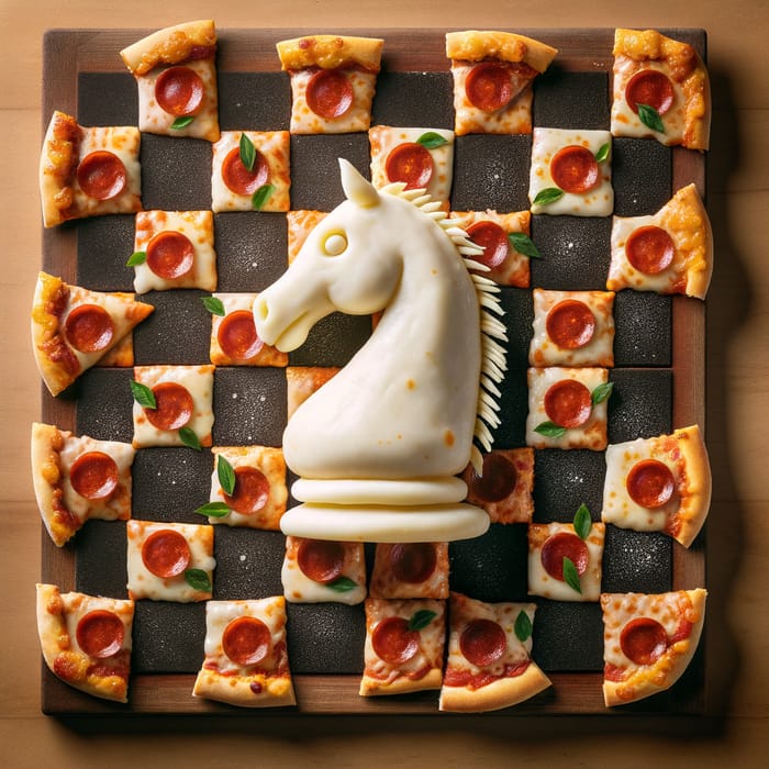 Pizza Chess: Creative Edible Game with White Knight
