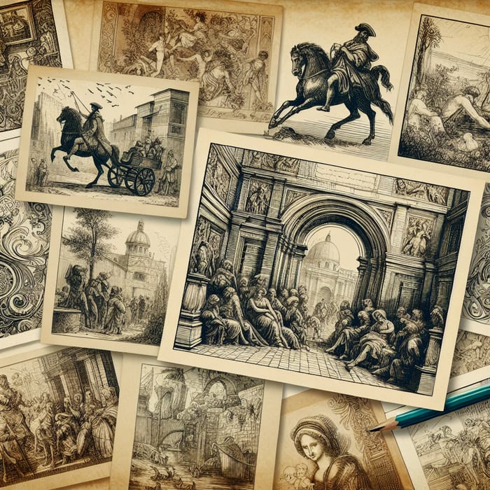 Oldies Drawings Collection | Vintage Renaissance Art Sketches