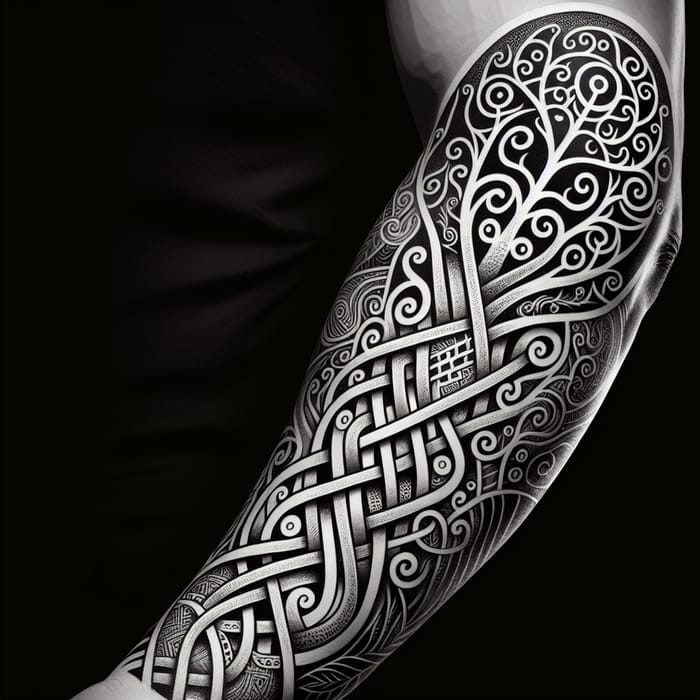 Nordic Mythology Tattoo Design - Norse Viking & Maori Fusion