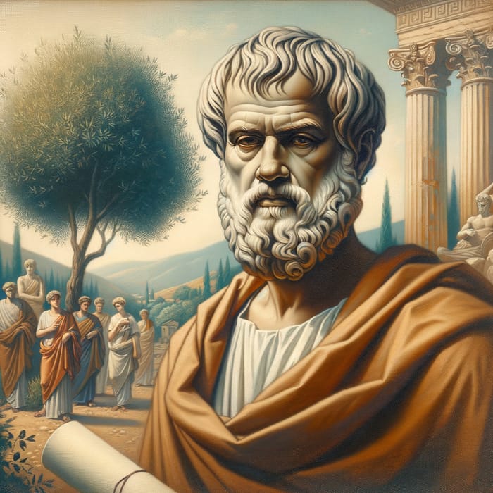 Oil Painting of Historical Figure Resembling Aristotle