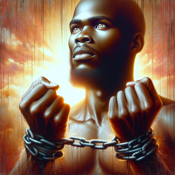 Empowered Black Slave Breaking Free - Symbolic Art