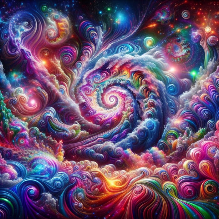 Psychedelic Abstract Art - Dreamy Cosmic Vortex