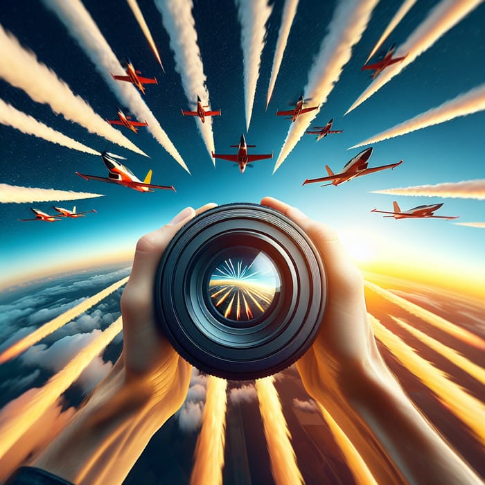 Vibrant Aerial Formation: Adrenaline-Filled Aviation Photography