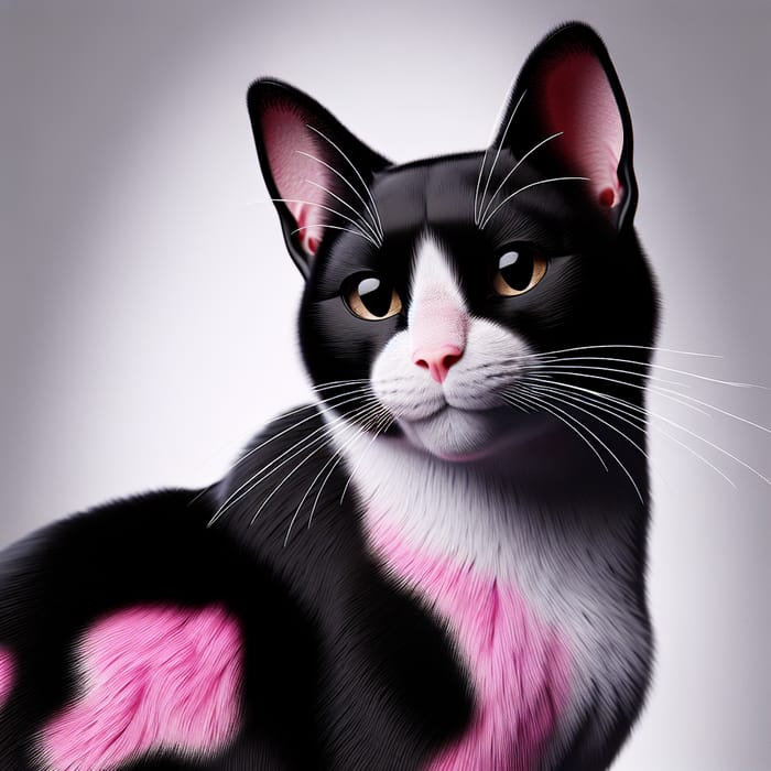Elegant Black & Pink Indian Cat