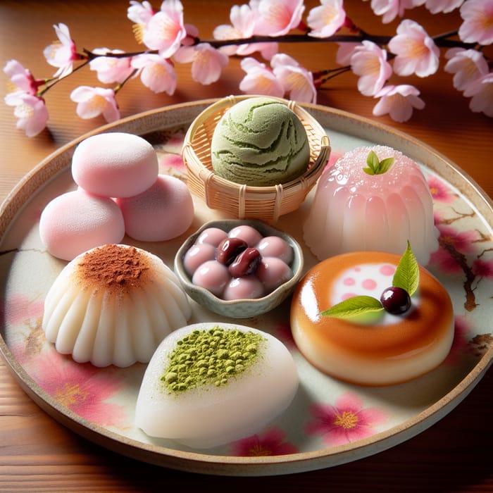 Delicious Japanese Desserts: Mochi, Dorayaki, Raindrop Cake & Matcha Ice Cream - Exquisite Visuals