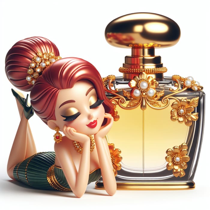 Luxury Gucci Perfume Bottle with Elegant Cartoon Character