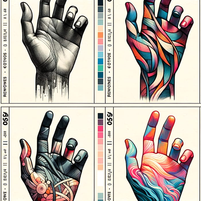 Unique Hand Designs: Realistic, Abstract, Minimalist, Impressionistic