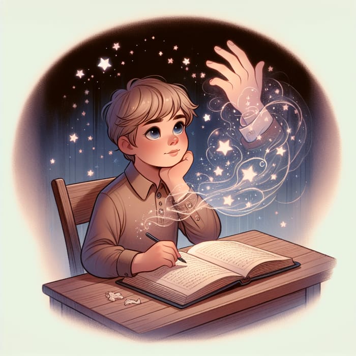 Boy Touching Stars Animation | Ethereal Dreams in Pastel Hues