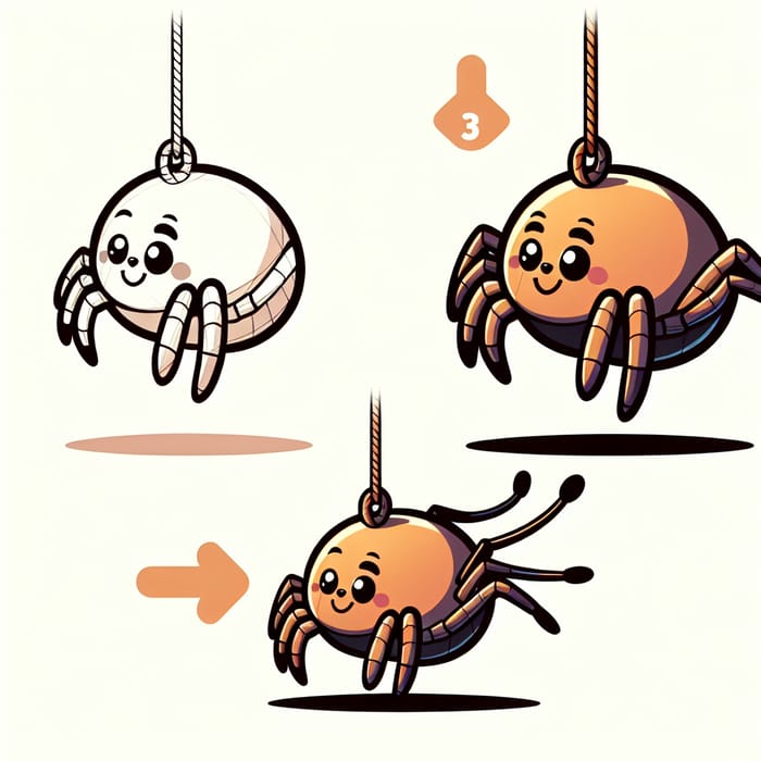 Cute Cartoon Spider in Three Poses | Vector Illustration