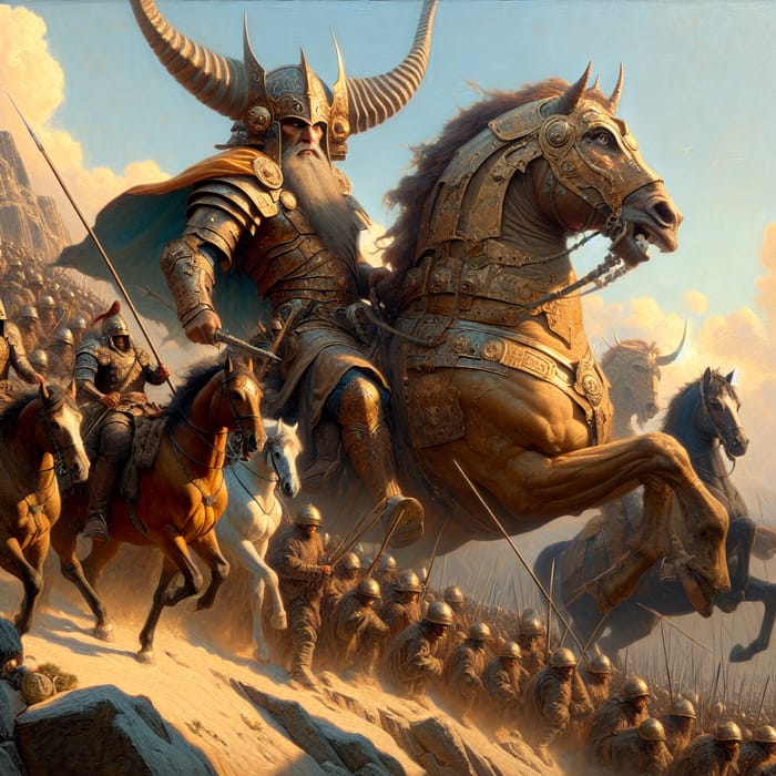 Dhul-Qarnayn Warrior: Hyperrealistic Oil Painting Masterpiece
