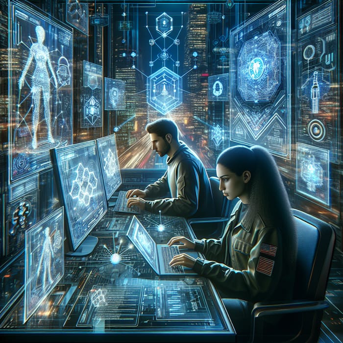 Futuristic Network Security in Cyberpunk City