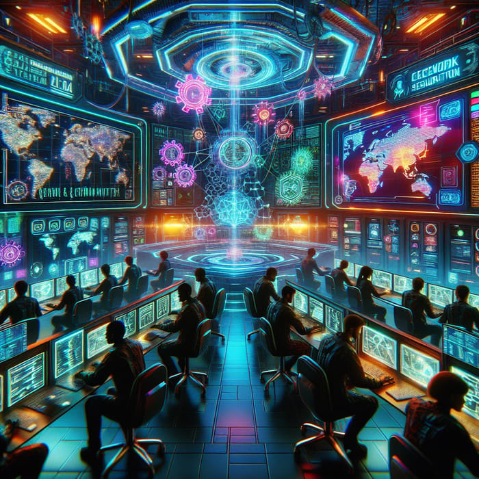 Cyberpunk Network Security Center