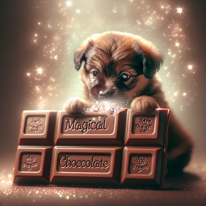 Adorable Puppy Delighting in Chocolate Fantasy Treat | Website Name
