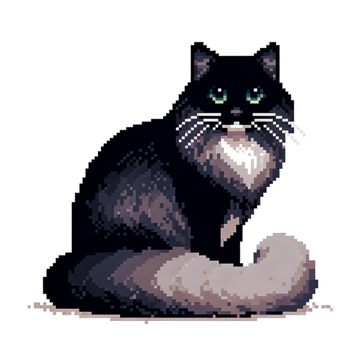 Pixelated Cat Image