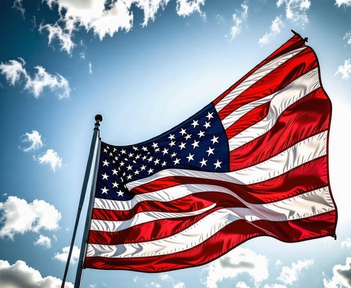 Majestic American Flag in Vibrant Colors | Outdoor Photography
