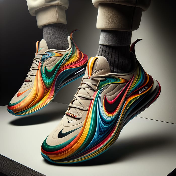 Vibrant Swoosh Design Sneakers - Bold and Colorful Choice