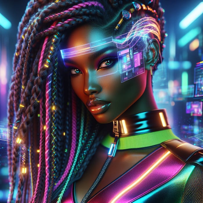 Beautiful Woman in Cyberpunk Metaverse | Futuristic Style