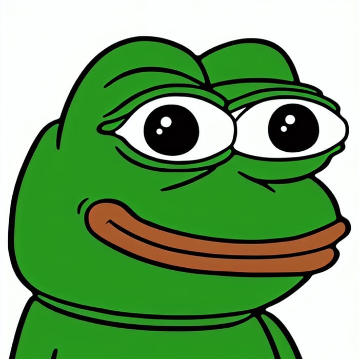 Expressive Green Pepe Cartoon Character