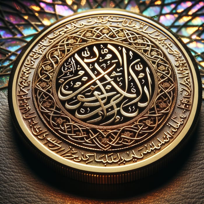 Islamic Gold Coin with Arabic Calligraphy - Rare Find