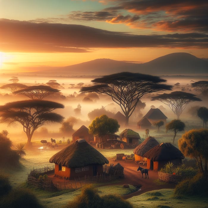 Serene Kenya Sunrise in the Countryside