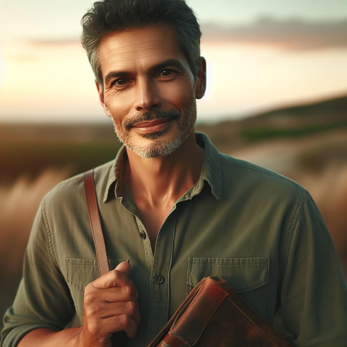 Middle-Aged Hispanic Man Smiling