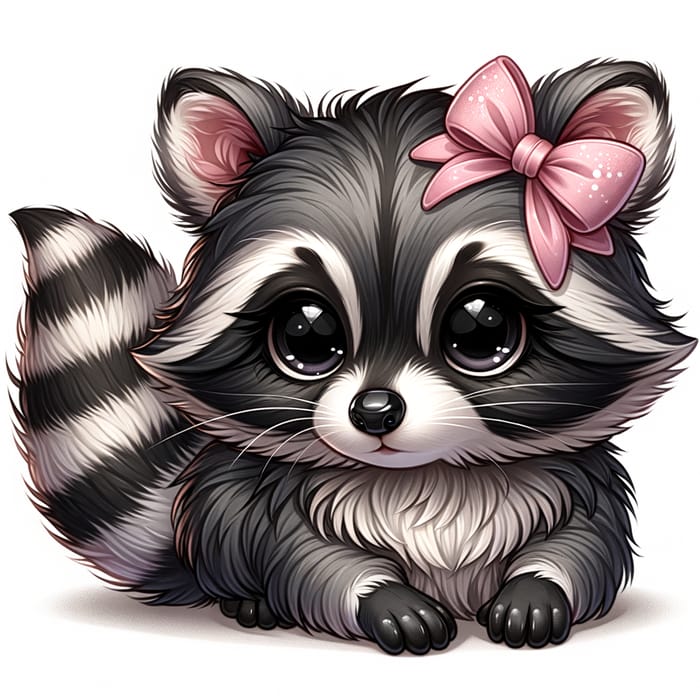 Cute Raccoon with Pink Bows | Wildlife Image