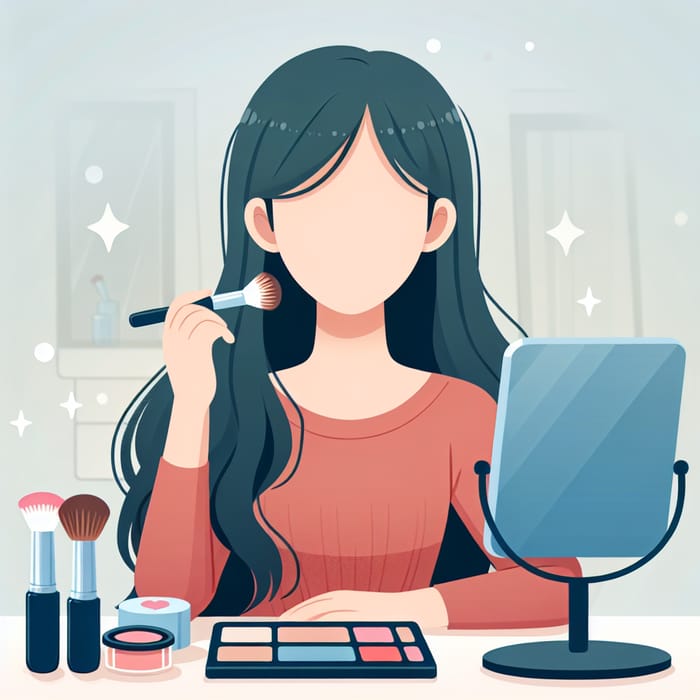 Faceless Girl Applying Makeup | Makeup Process