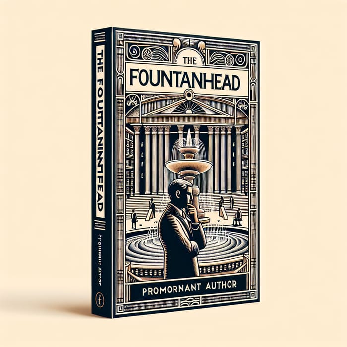 Vintage 'The Fountainhead' Book Cover Design | Architectural Theme