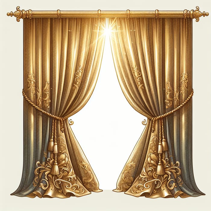 Elegant Curtain Clipart - Luxurious Velvet Drapery Design