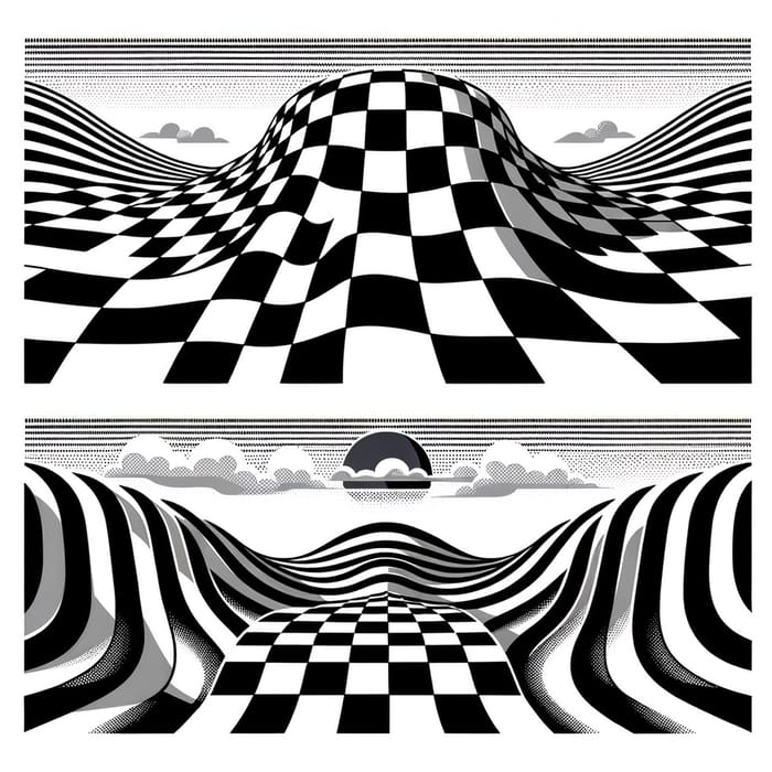 Fascinating Optical Illusions: 2D Patterns, Shaded Landscapes, and Visual Tricks