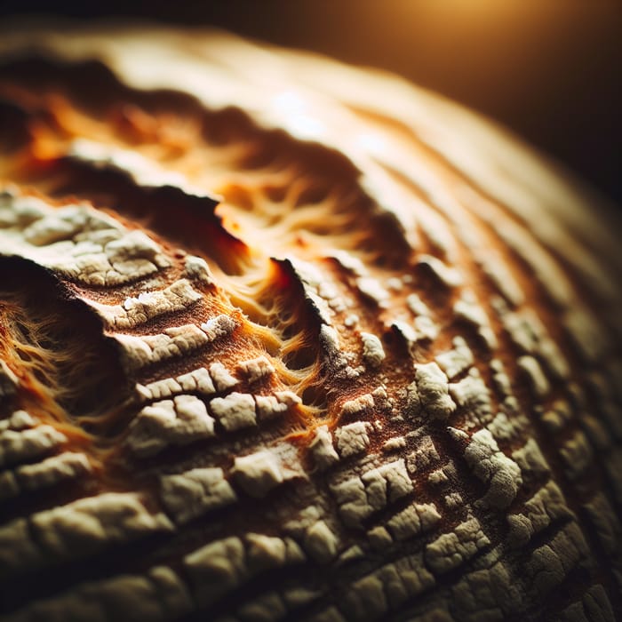 Rustic Artisanal Baking | Warm Golden Bread Texture Macro Shot