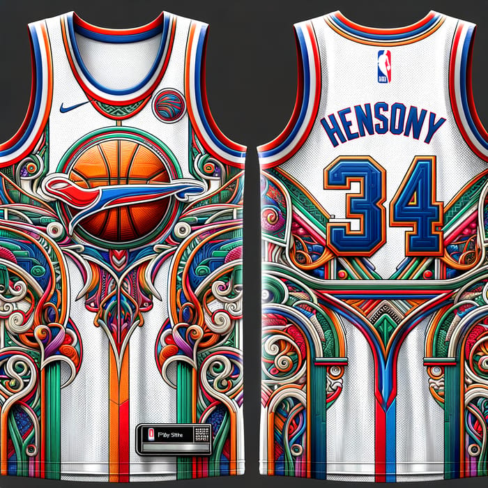 Vibrant Classic Basketball Jersey Design | Home-Team White