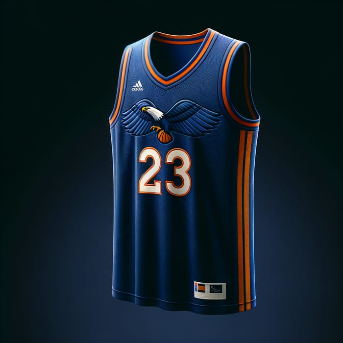 Classic Basketball Jersey Design - Deep Blue '23' Sleeveless